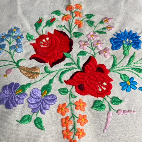 Vintage Hungarian Matyo Table Runner. Small - Picture 2 of 10